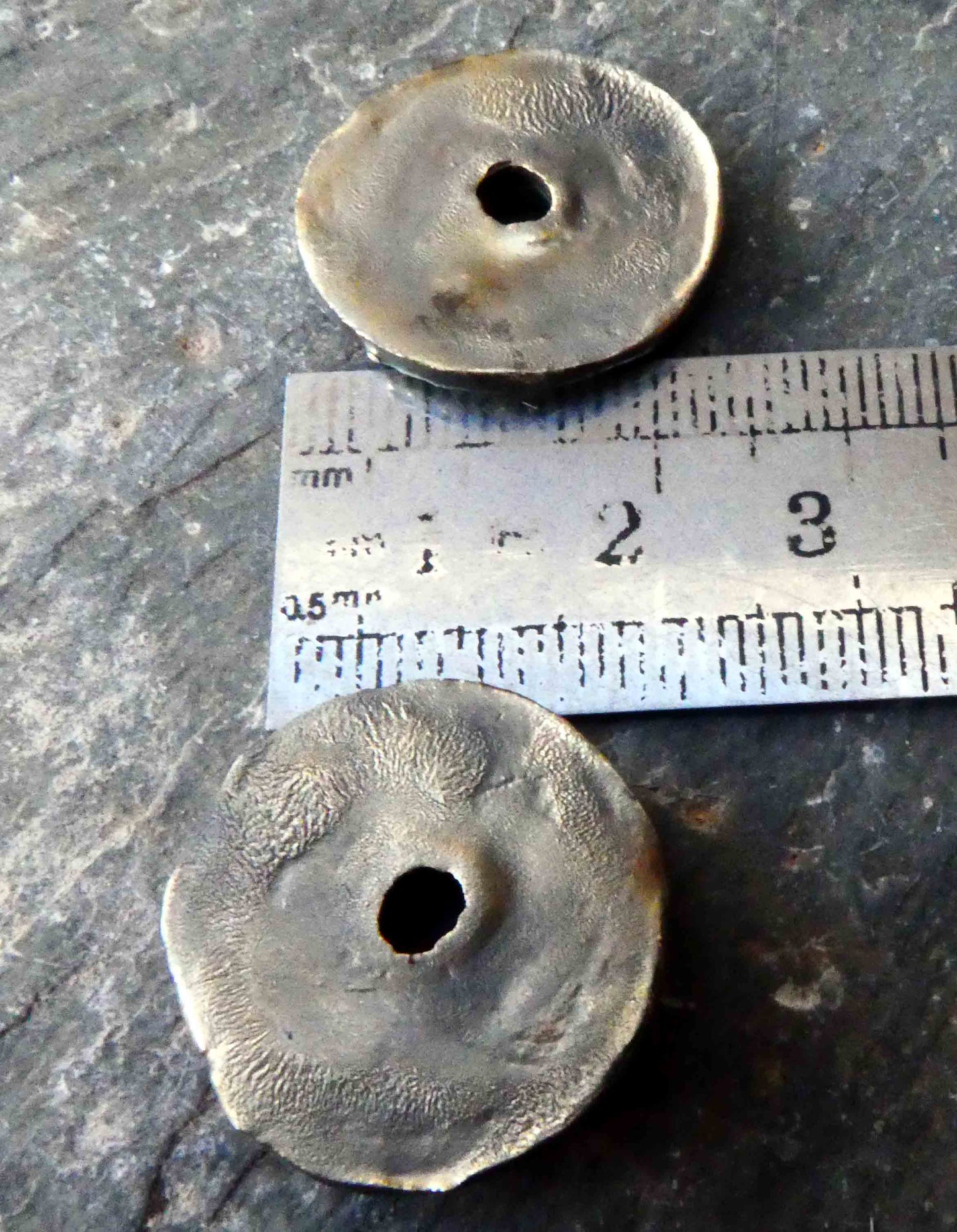 Ceramic Textured Discs With Sterling Silver -#19