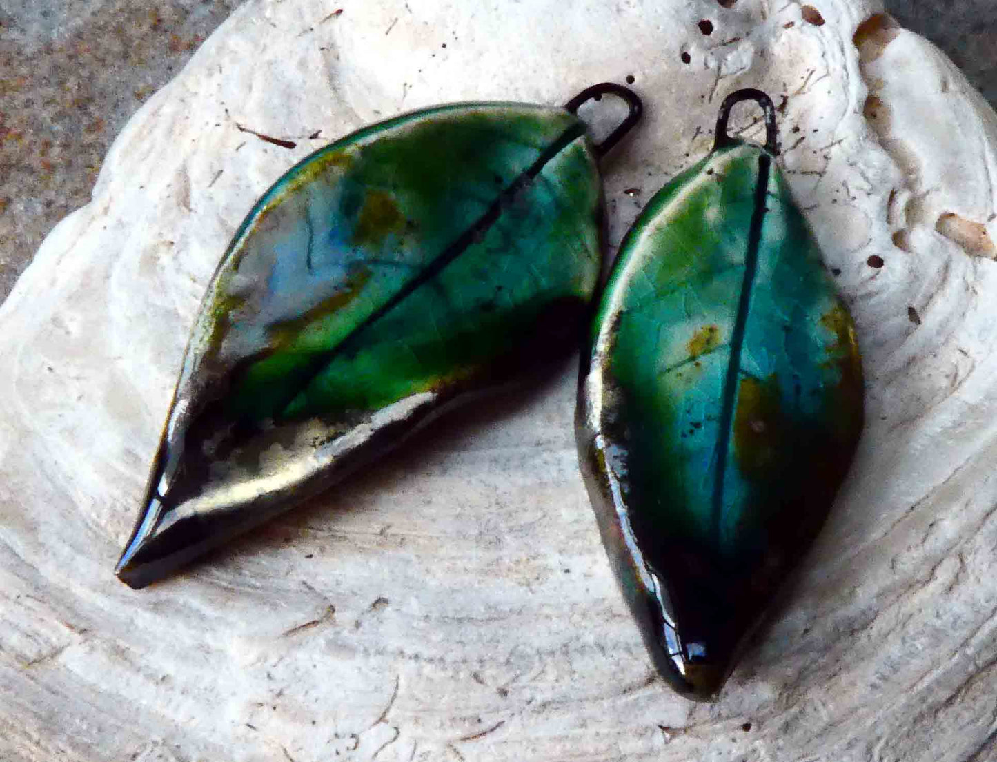 Ceramic Super Slim Leaf Earring Charms #26