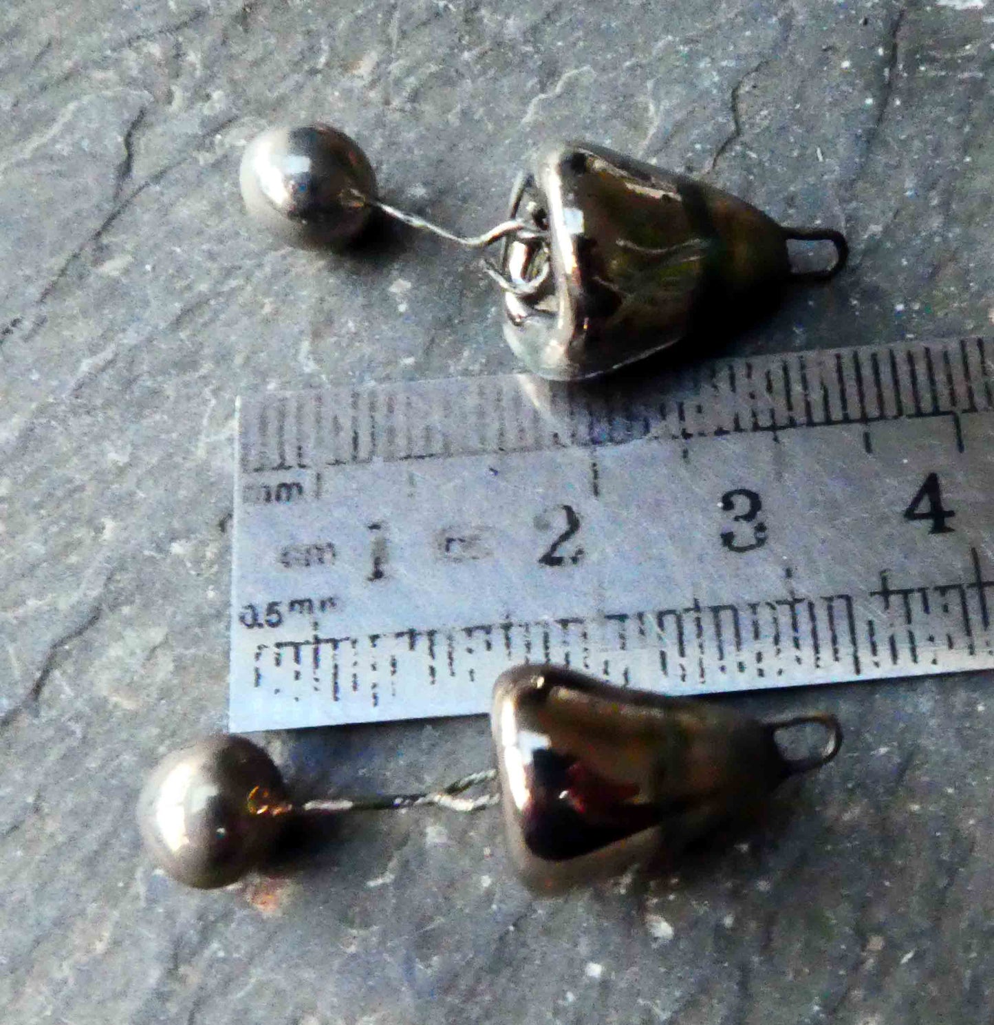 Ceramic Cone and Bobble Dangles -Platinum Lustre