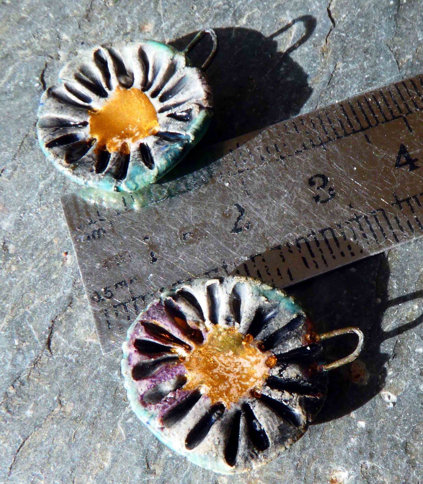 Ceramic Toadstool Caps Earring Charms - CaraBeIn