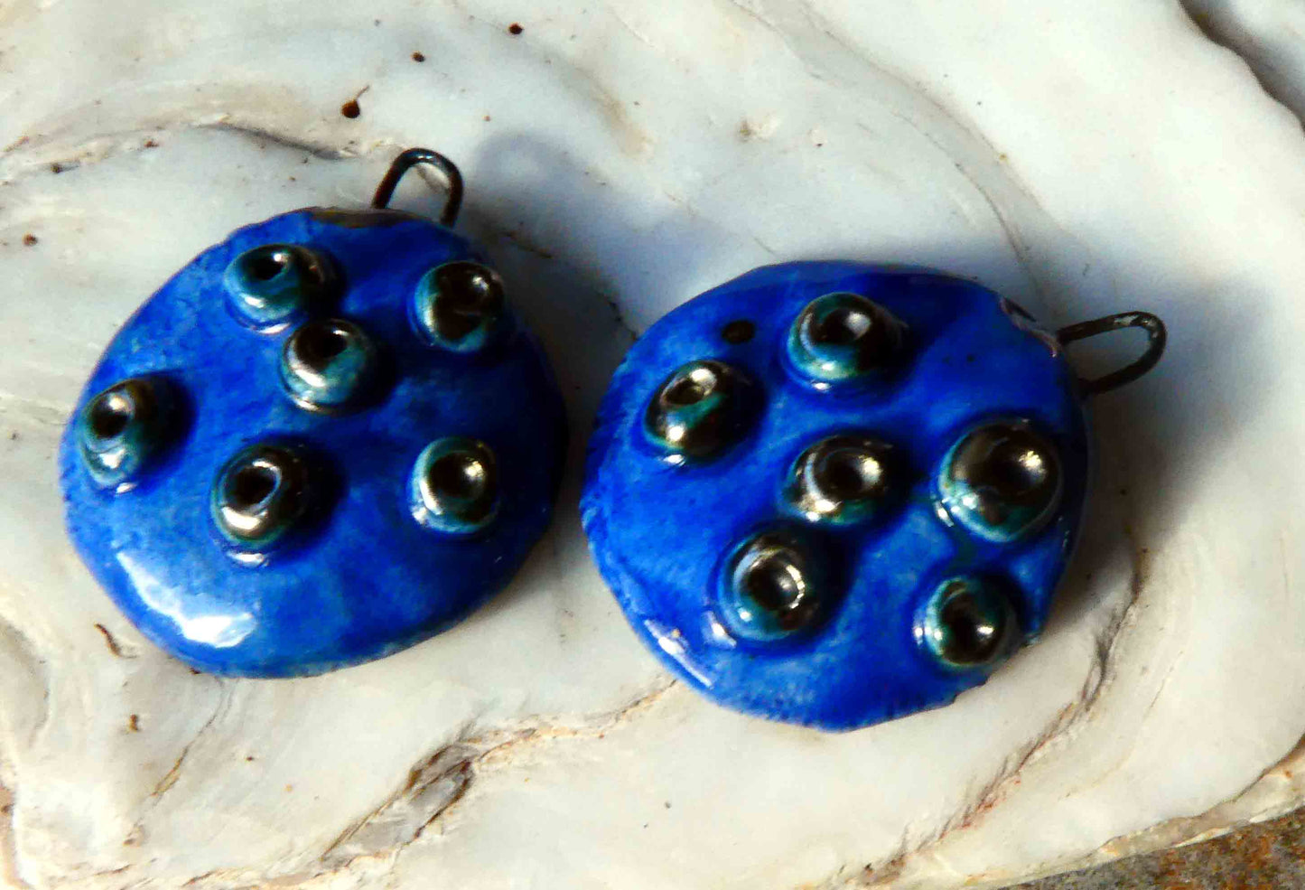 Ceramic Toadstool Caps Earring Charms - CaraBeIn
