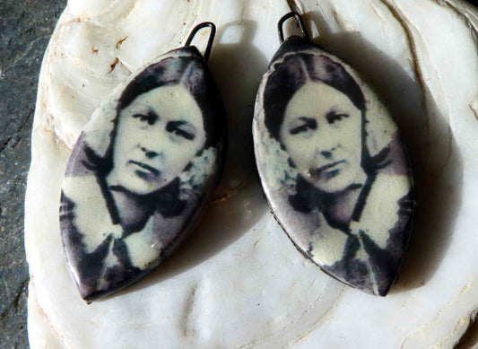 Florence Nightingale Decal Drop Earring Charms