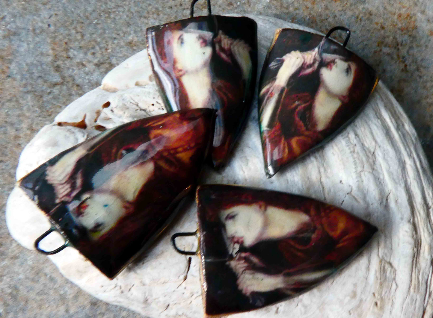 Joan of Arc Decal Shield Earring Charms