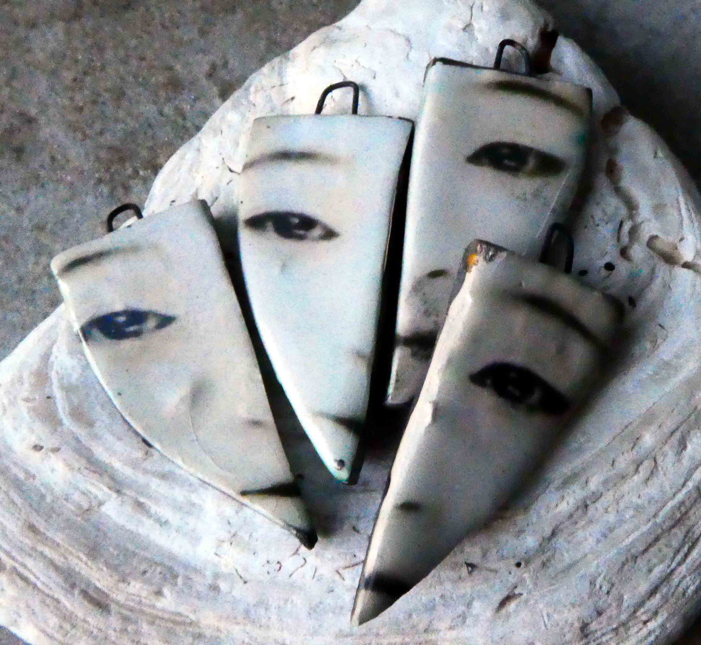 Ceramic Geisha Decal Earring Charms