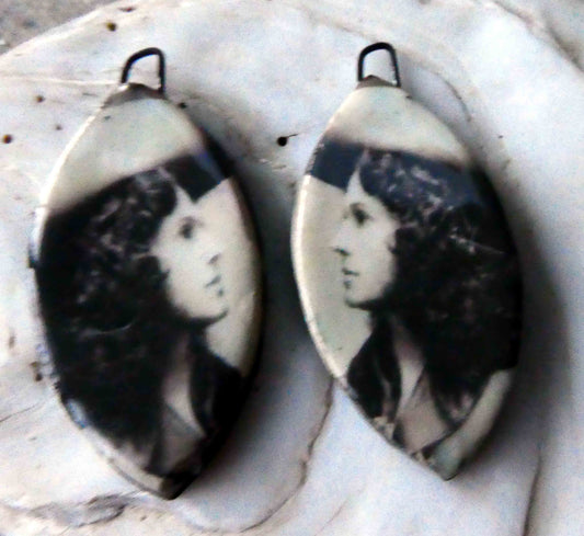 Annie Oakley Decal Drop Earring Charms