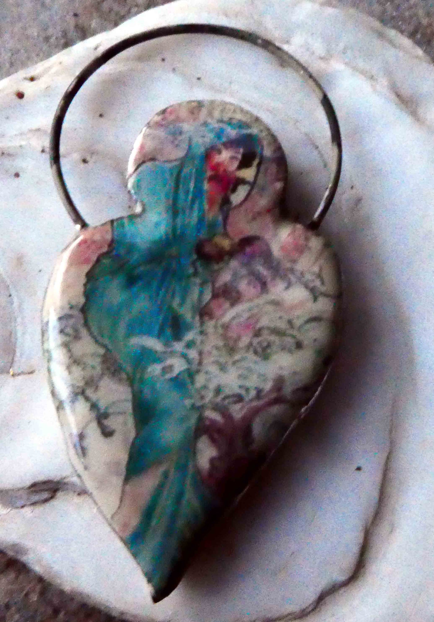 Goddess Decal Pendant -Mucha