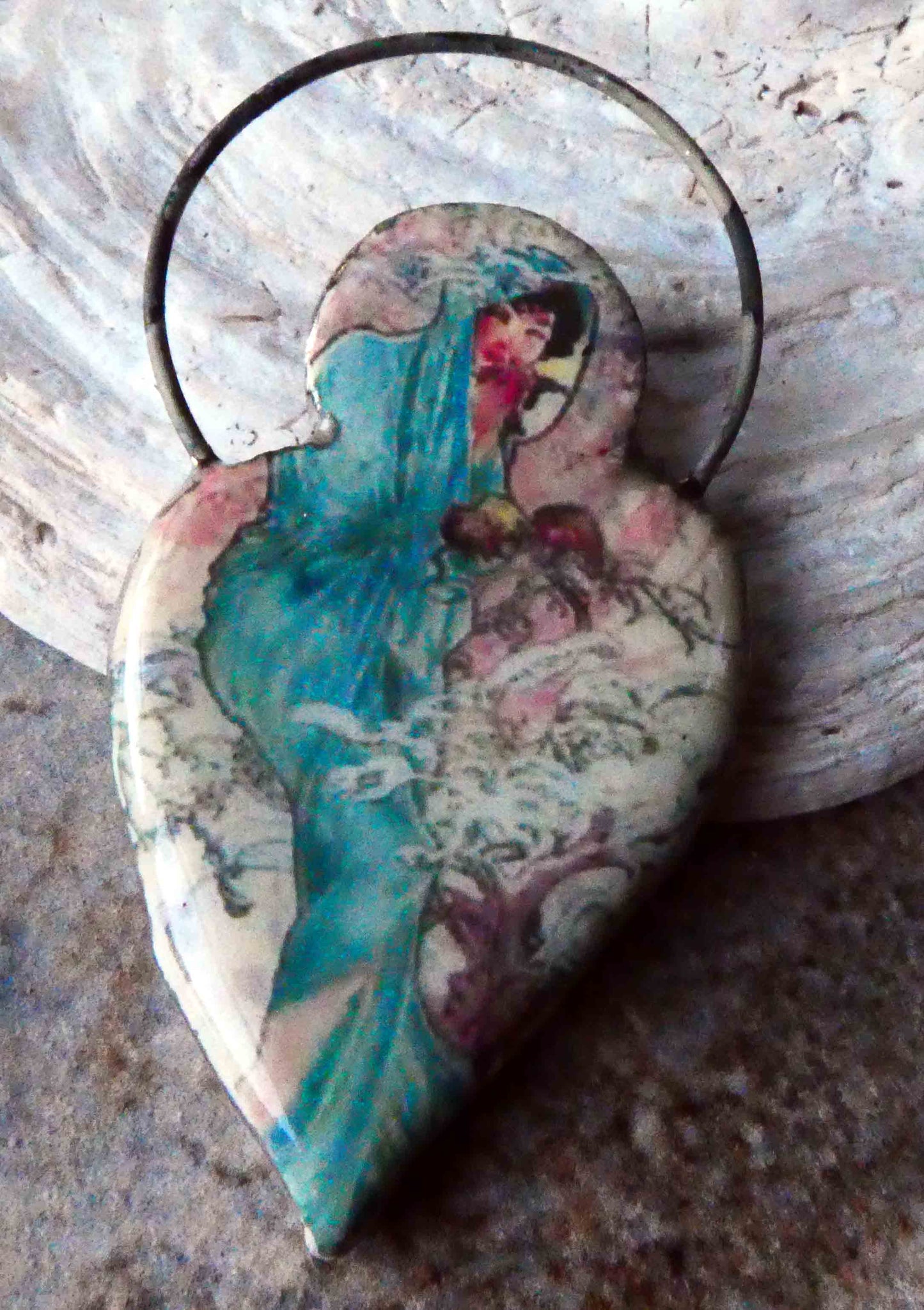 Goddess Decal Pendant -Mucha