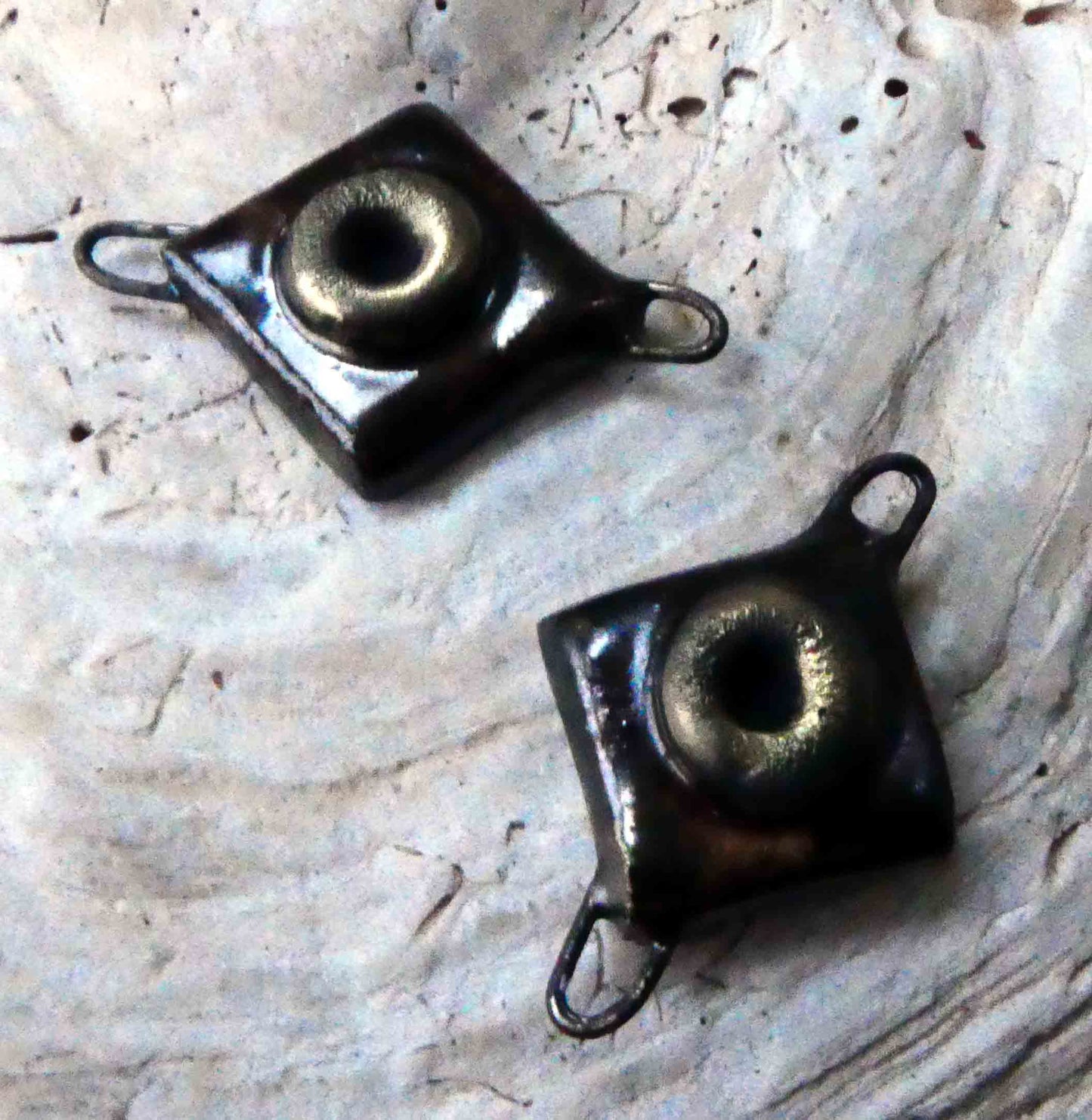Ceramic Diamond Rivet Earring Connectors - Reflecting