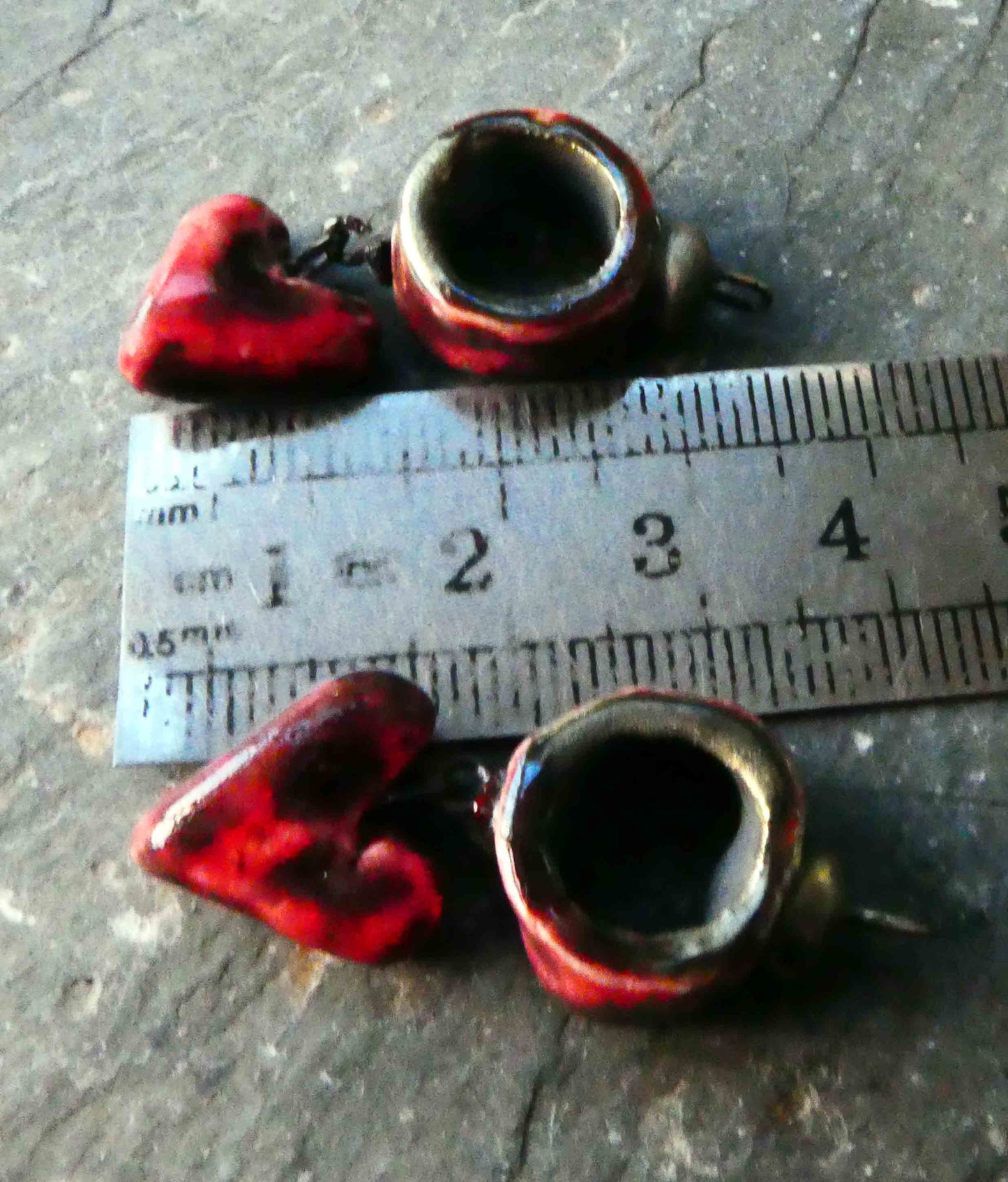 Ceramic Hoop and Heart Earring Charms