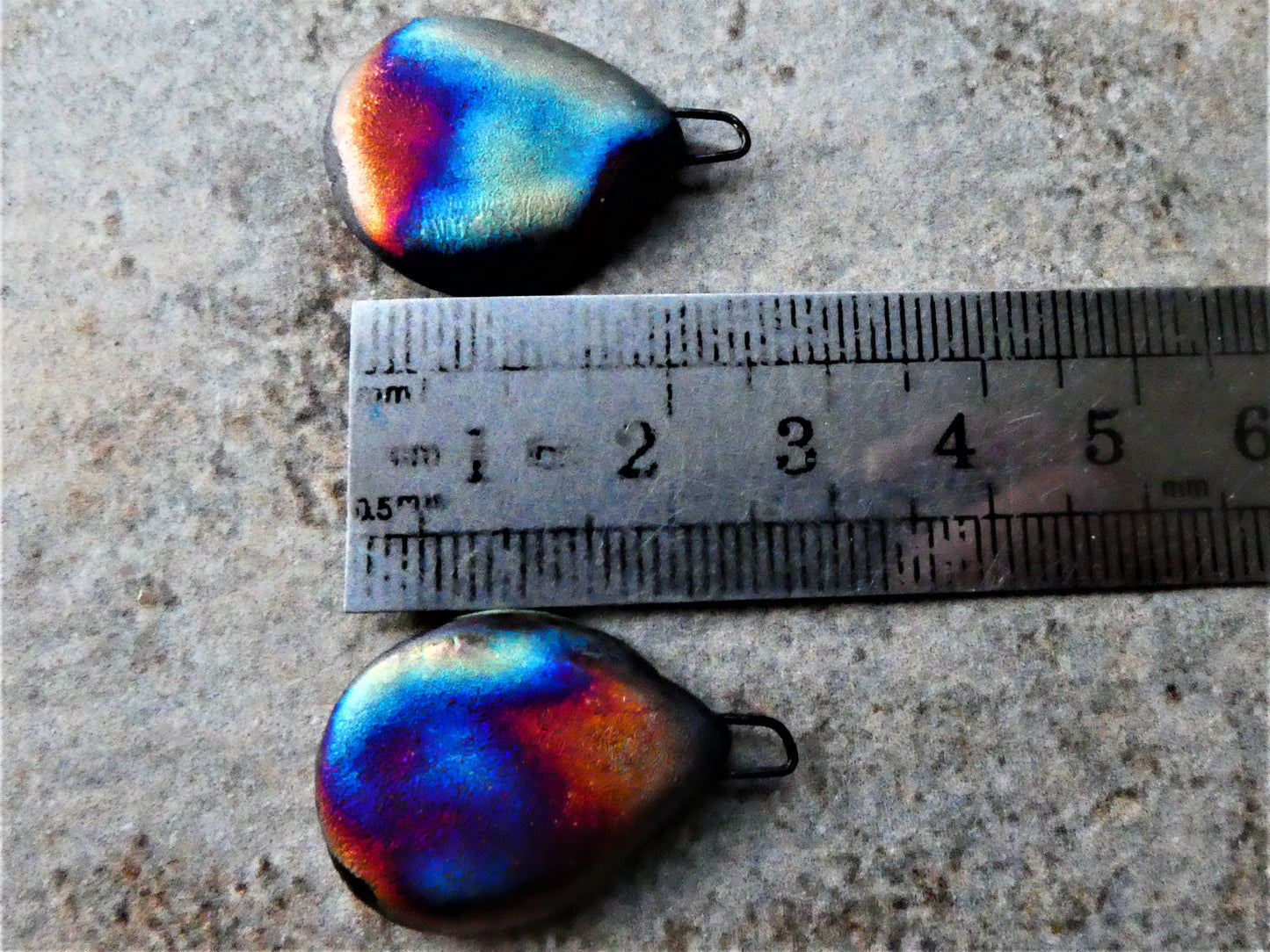 Ceramic Decal Glossy Gemstone Slice Earring Charms #15