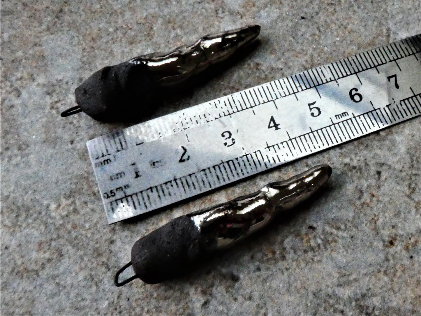 Ceramic Twisted Horn Earring Charms - Platinum Lustre