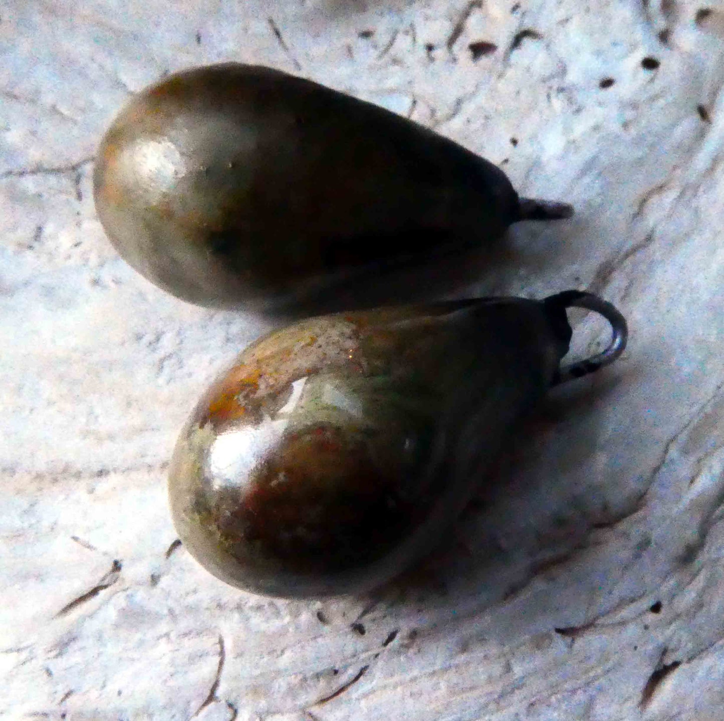 Ceramic Drops Earring Charms -Olive Cream