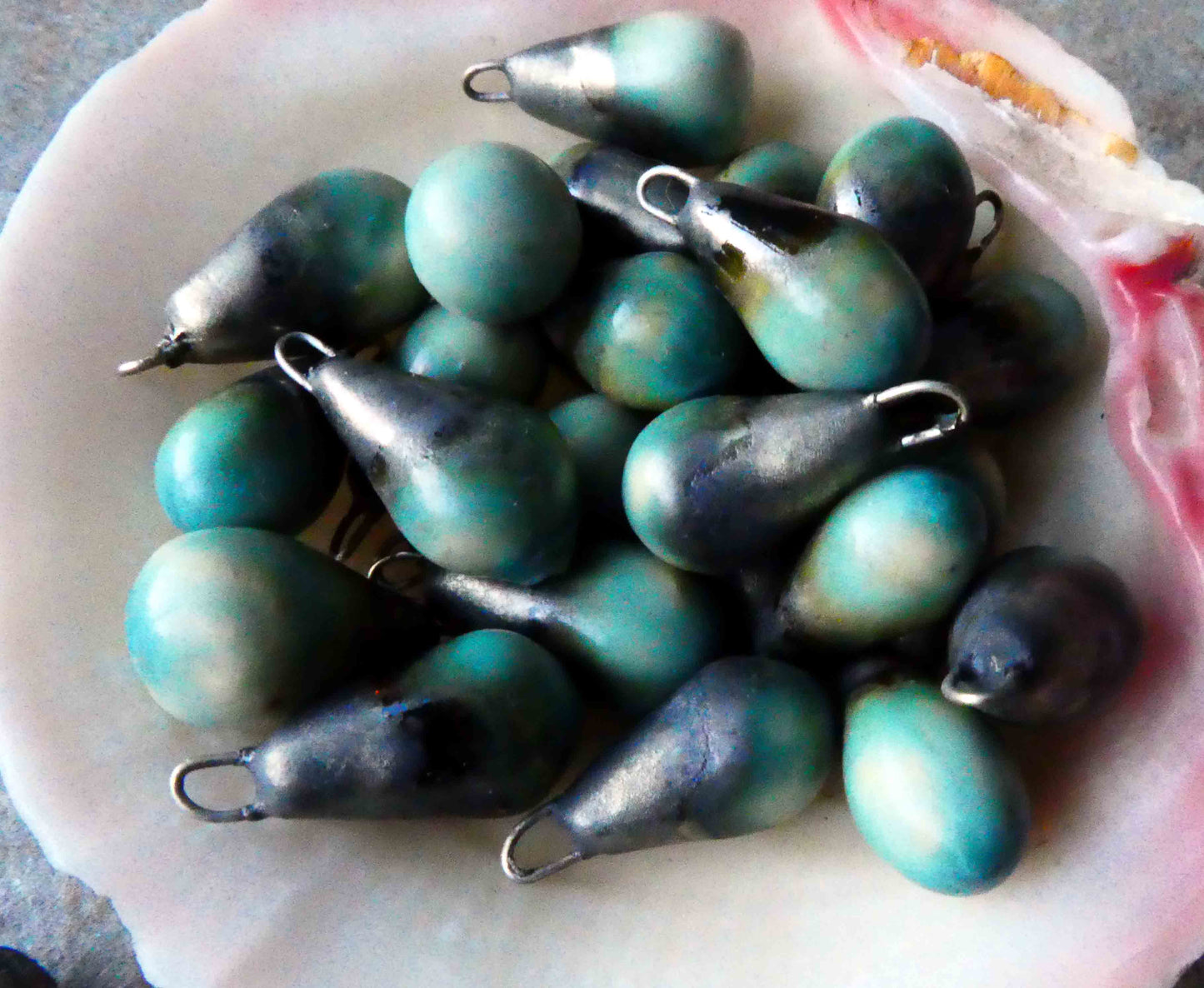 Ceramic Drops Earring Charms -Aztec Turquoise