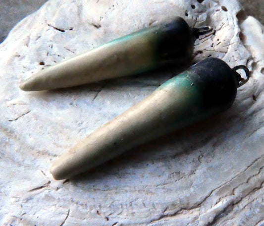Ceramic Spikes Earring Charms -Aztec Turquoise