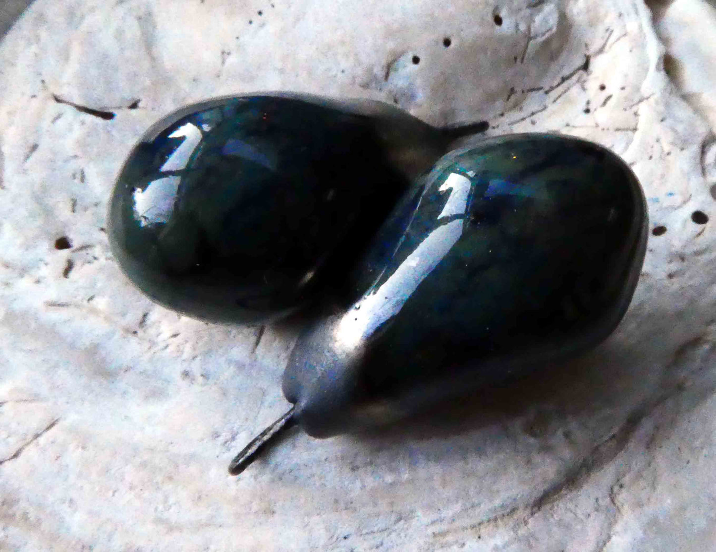 Ceramic Drops Earring Charms -Pottery Blue