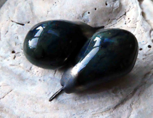 Ceramic Drops Earring Charms -Pottery Blue