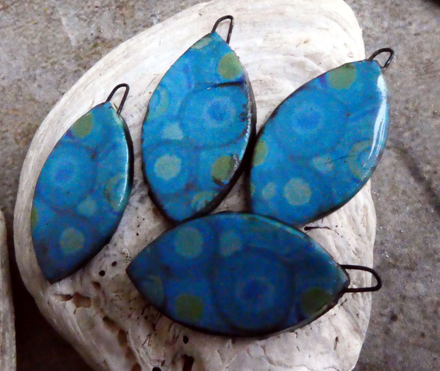 Ceramic Painted Drop Decal Earring Charms #38