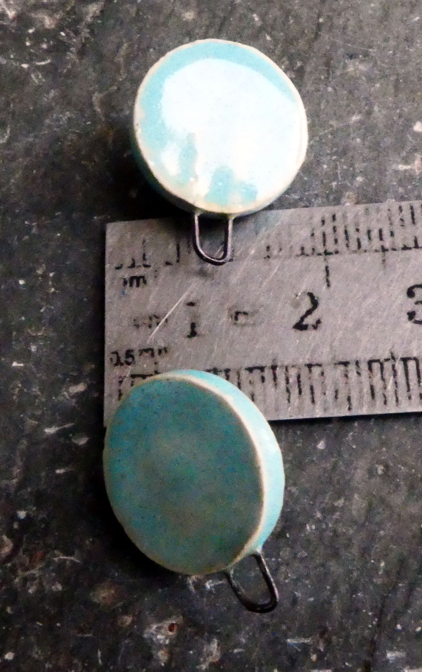 Ceramic Bobbly Disc Earring Charms - Larimar