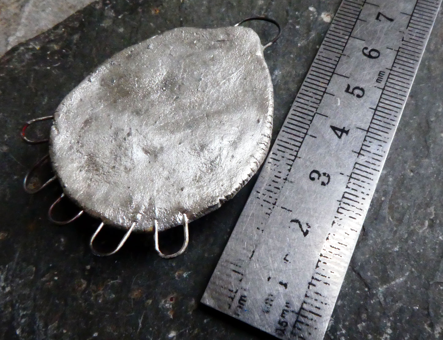 Ceramic Silver and Faux Stone Connector Pendant