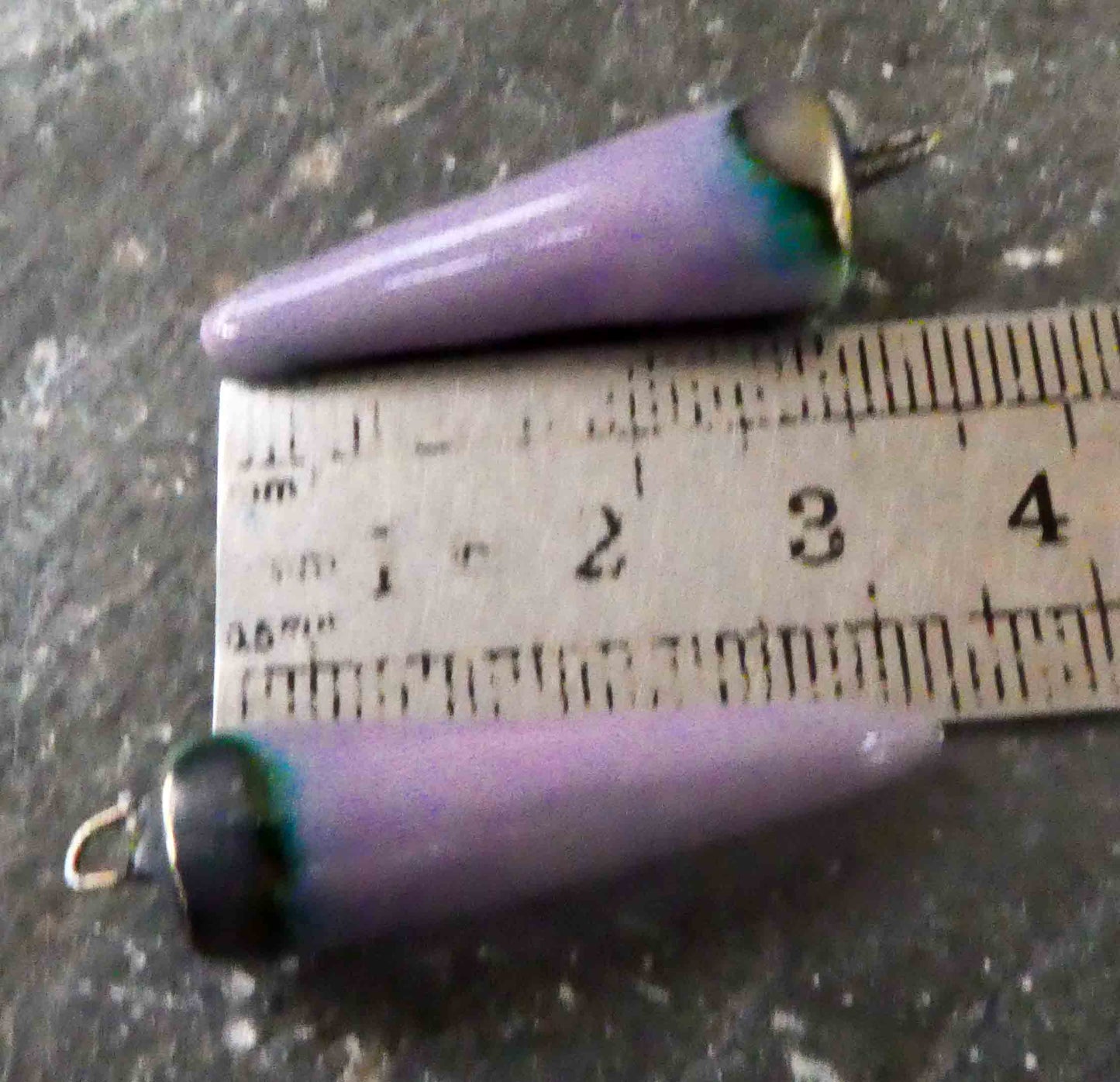 Ceramic Bronzy Spikes Earring Charms - Lilac