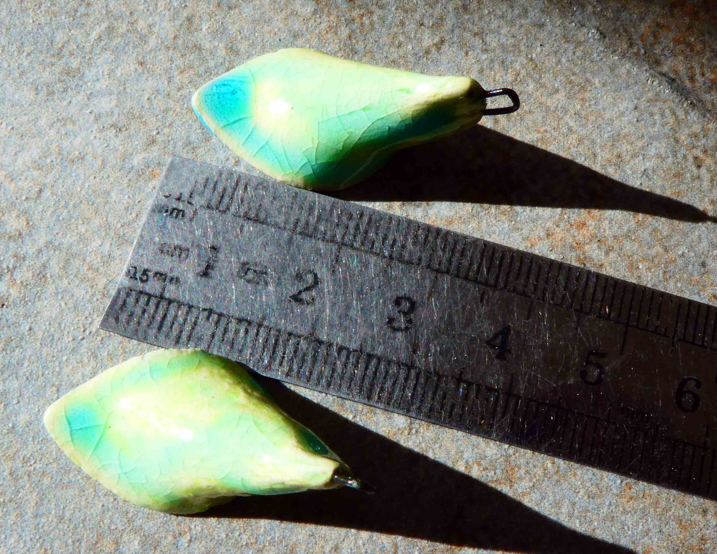 Ceramic Curling Leaves Earring Charms #4