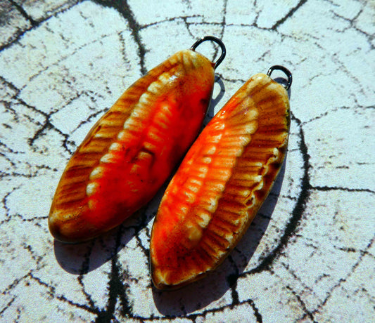 Ceramic Owl Wing Earring Charms