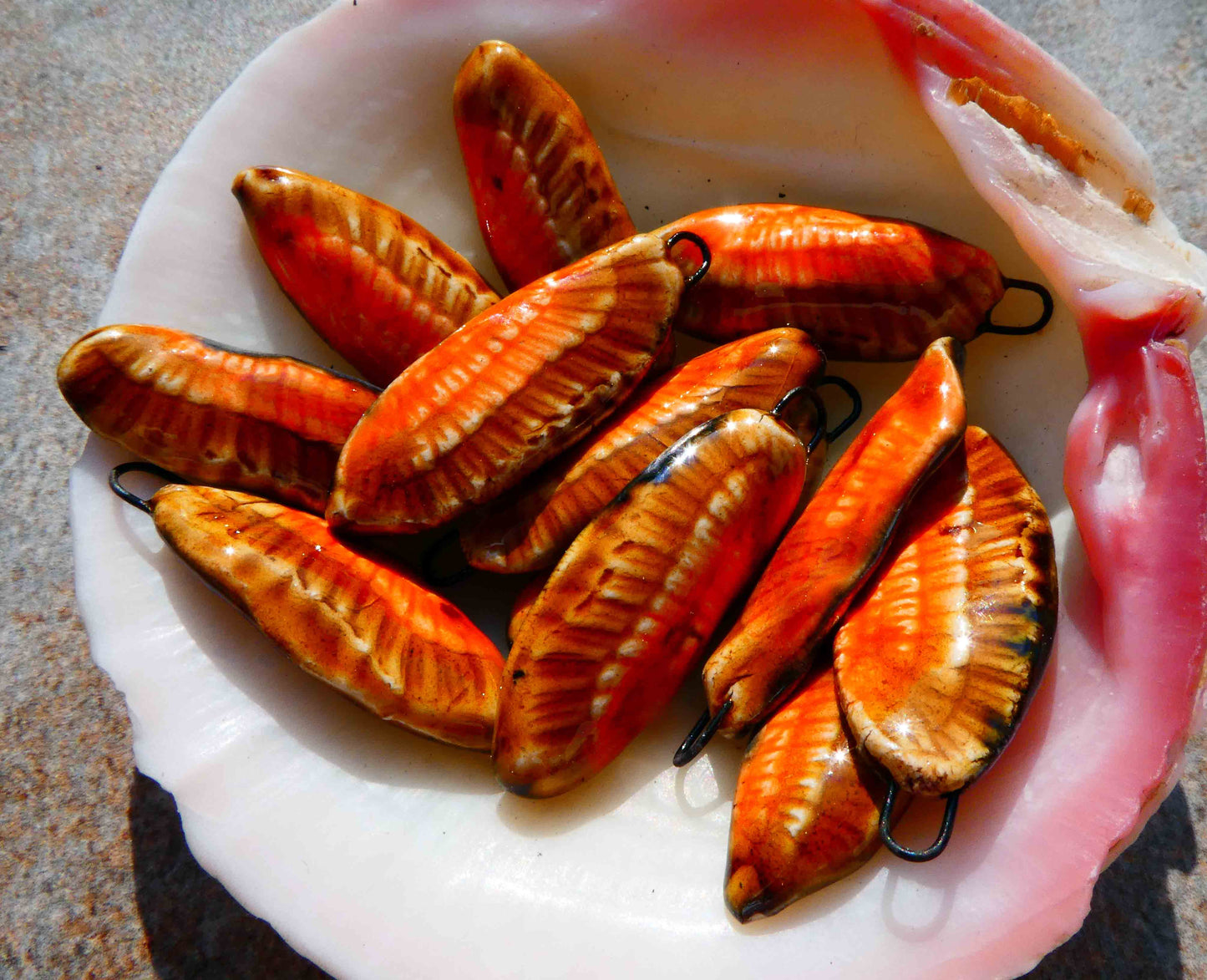 Ceramic Owl Wing Earring Charms