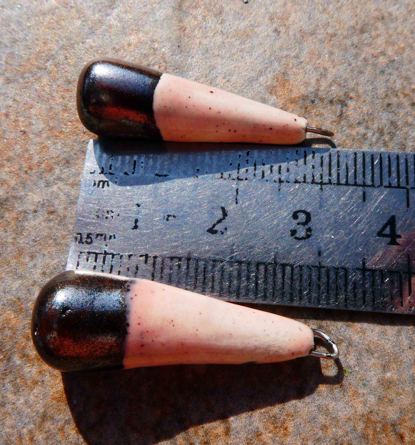 Ceramic Double Colour Batons Earring Charms - Morganite and Gloria