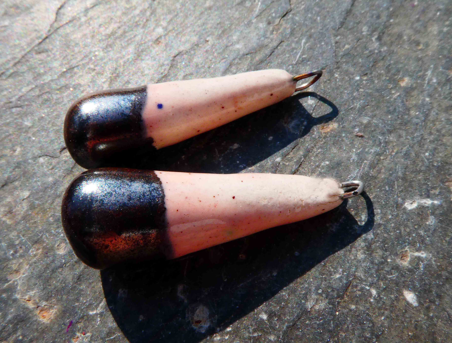 Ceramic Double Colour Batons Earring Charms - Morganite and Gloria