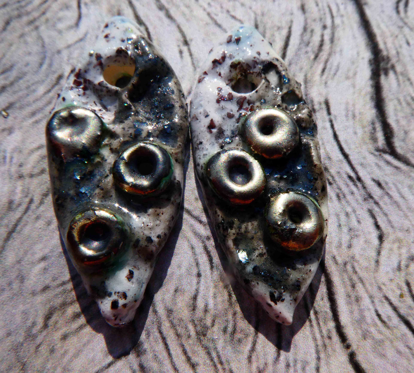 Ceramic Lightweight Barnacle Shard Earring Charms