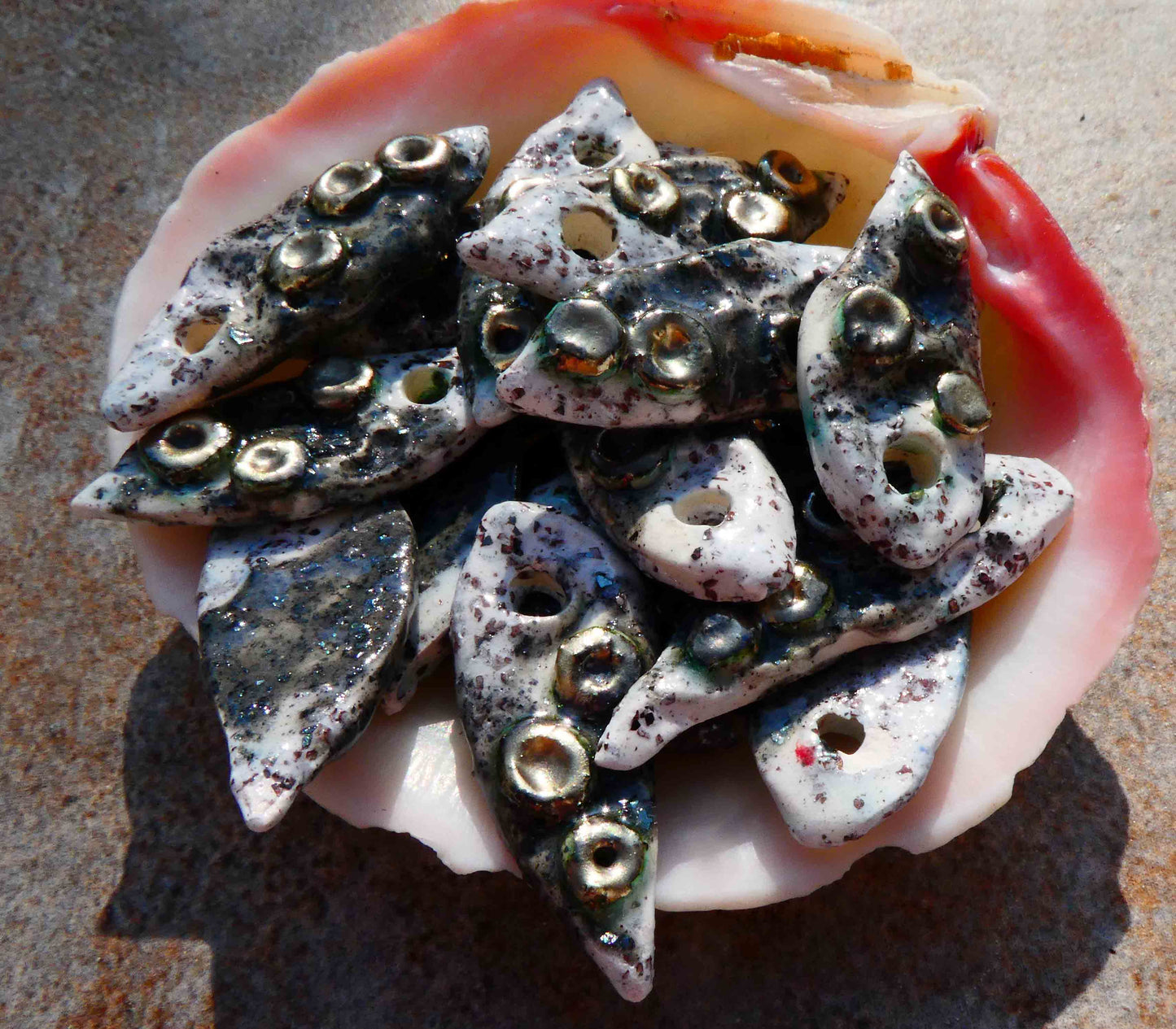 Ceramic Lightweight Barnacle Shard Earring Charms