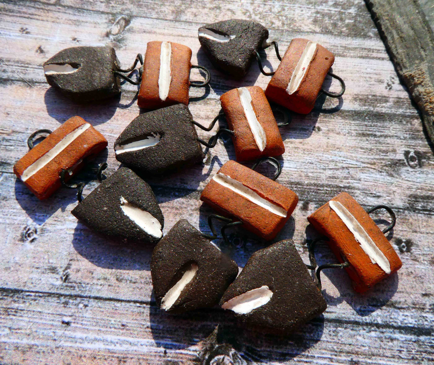 Mixed Ceramic Tribal Disc Drop Earring Charms #2