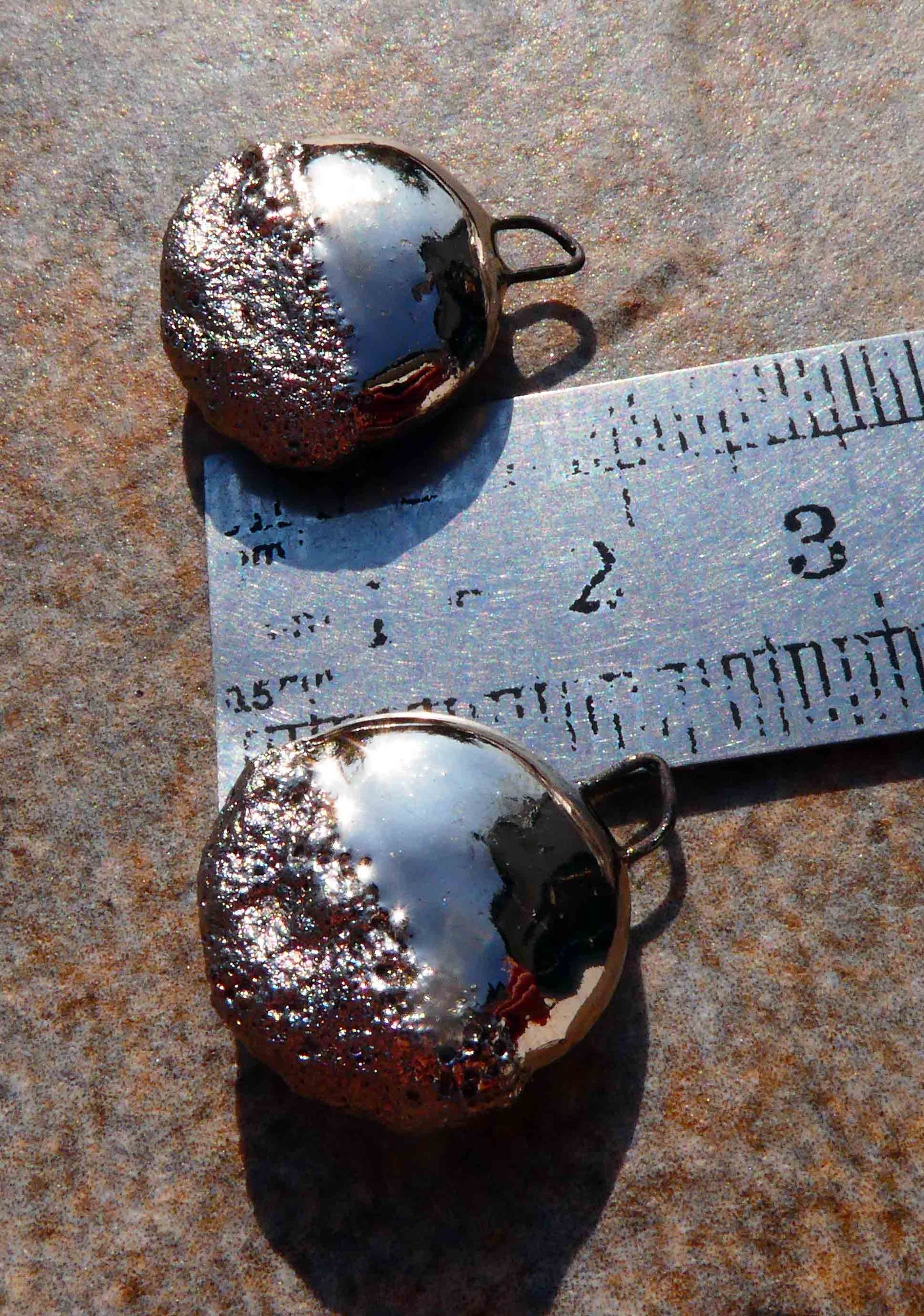 Ceramic Discs Earring Charms -Platinum Lustre