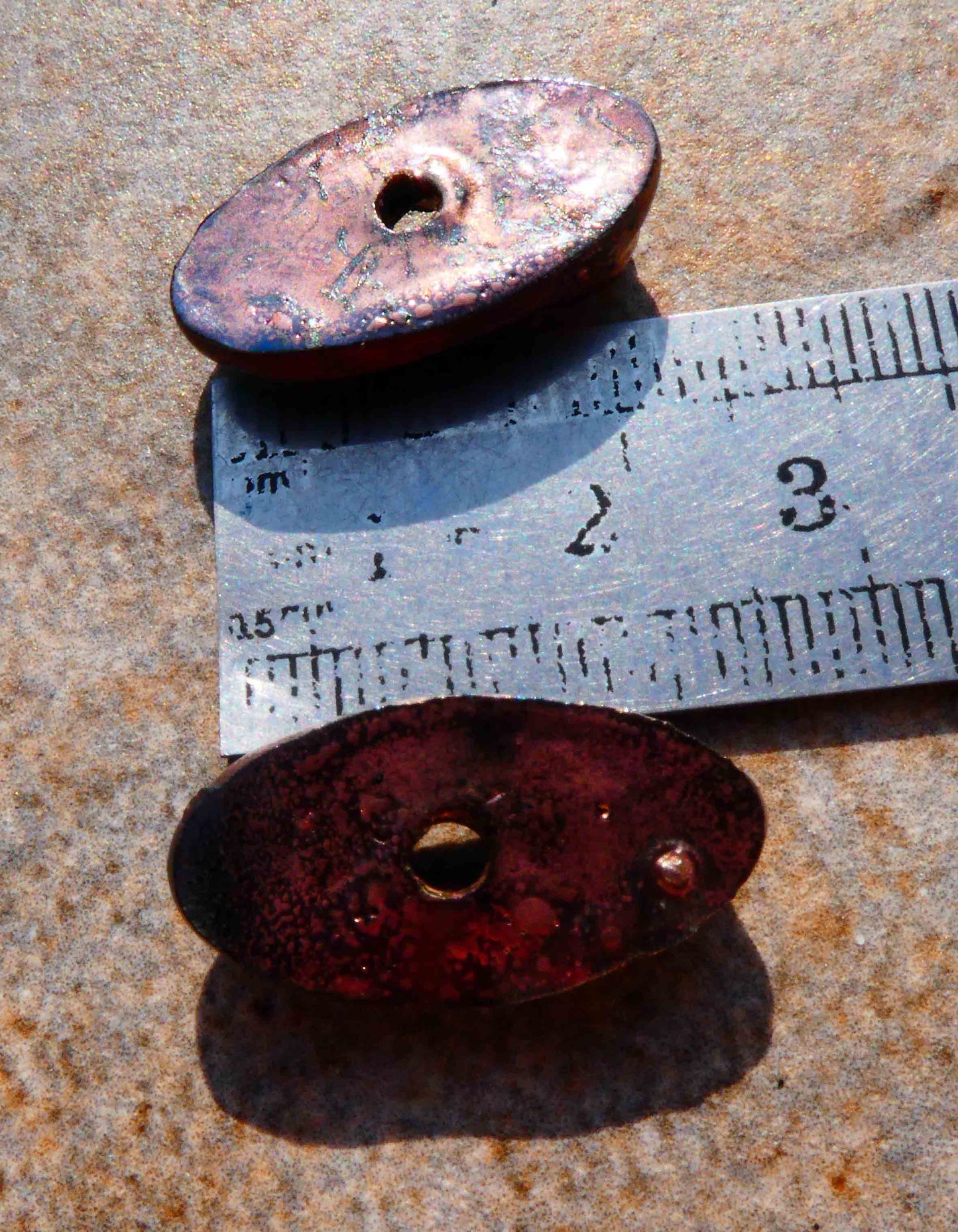 Ceramic Raku Oval Rivet Earring Charms