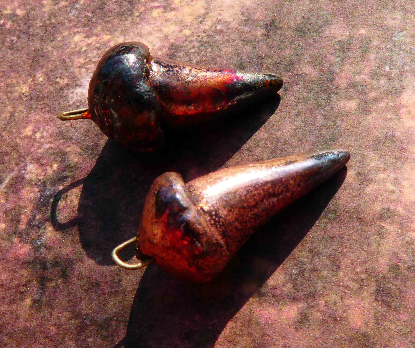 Ceramic Raku Capped Spikes Earring Charms