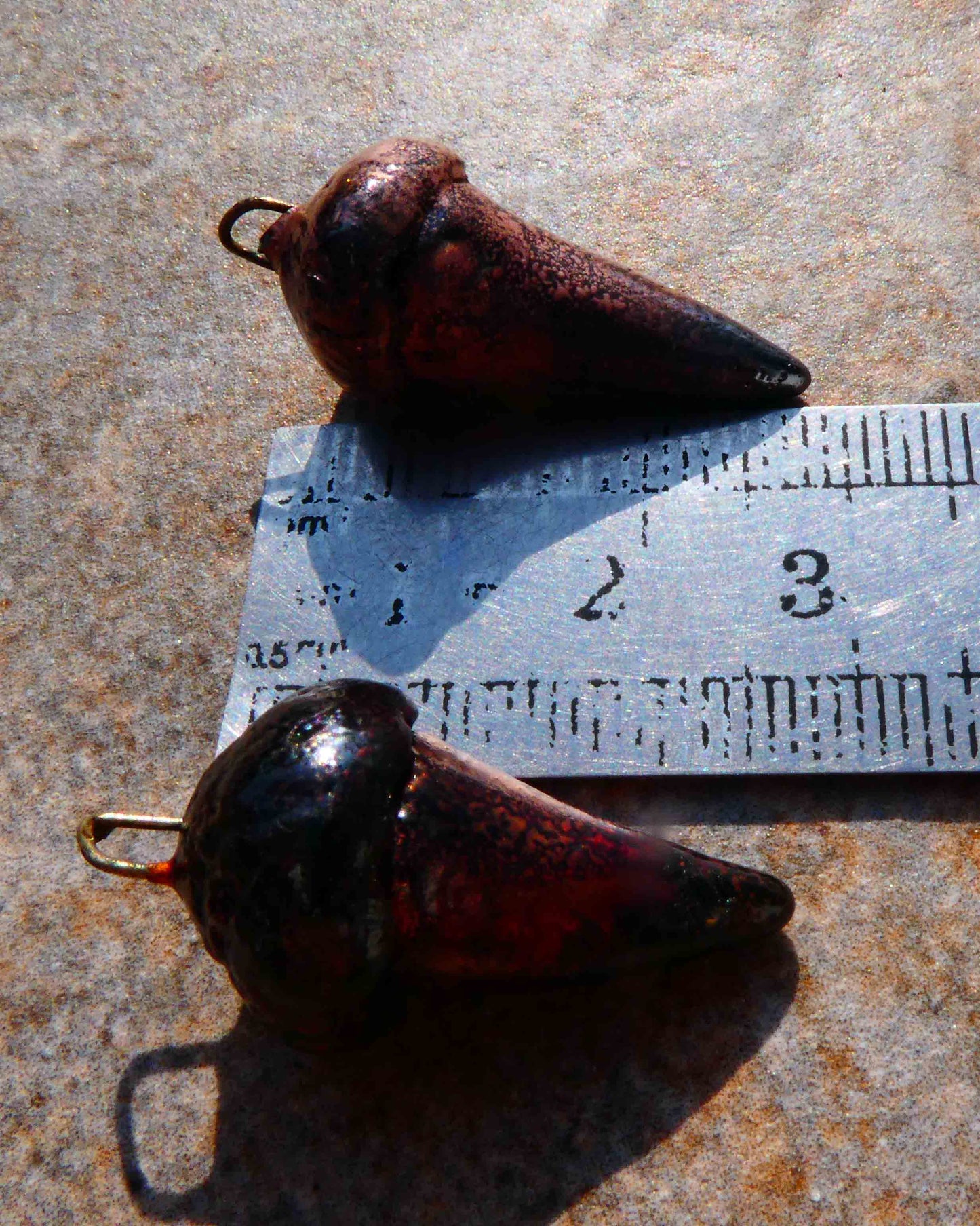 Ceramic Raku Capped Spikes Earring Charms