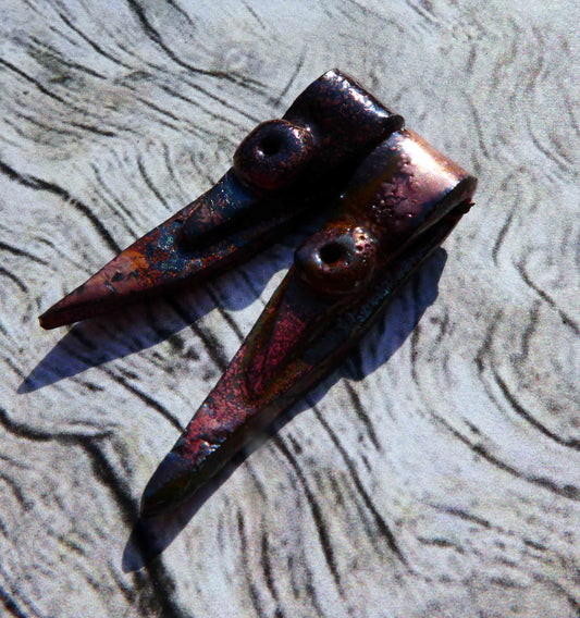 Ceramic Raku Folded Earring Charms