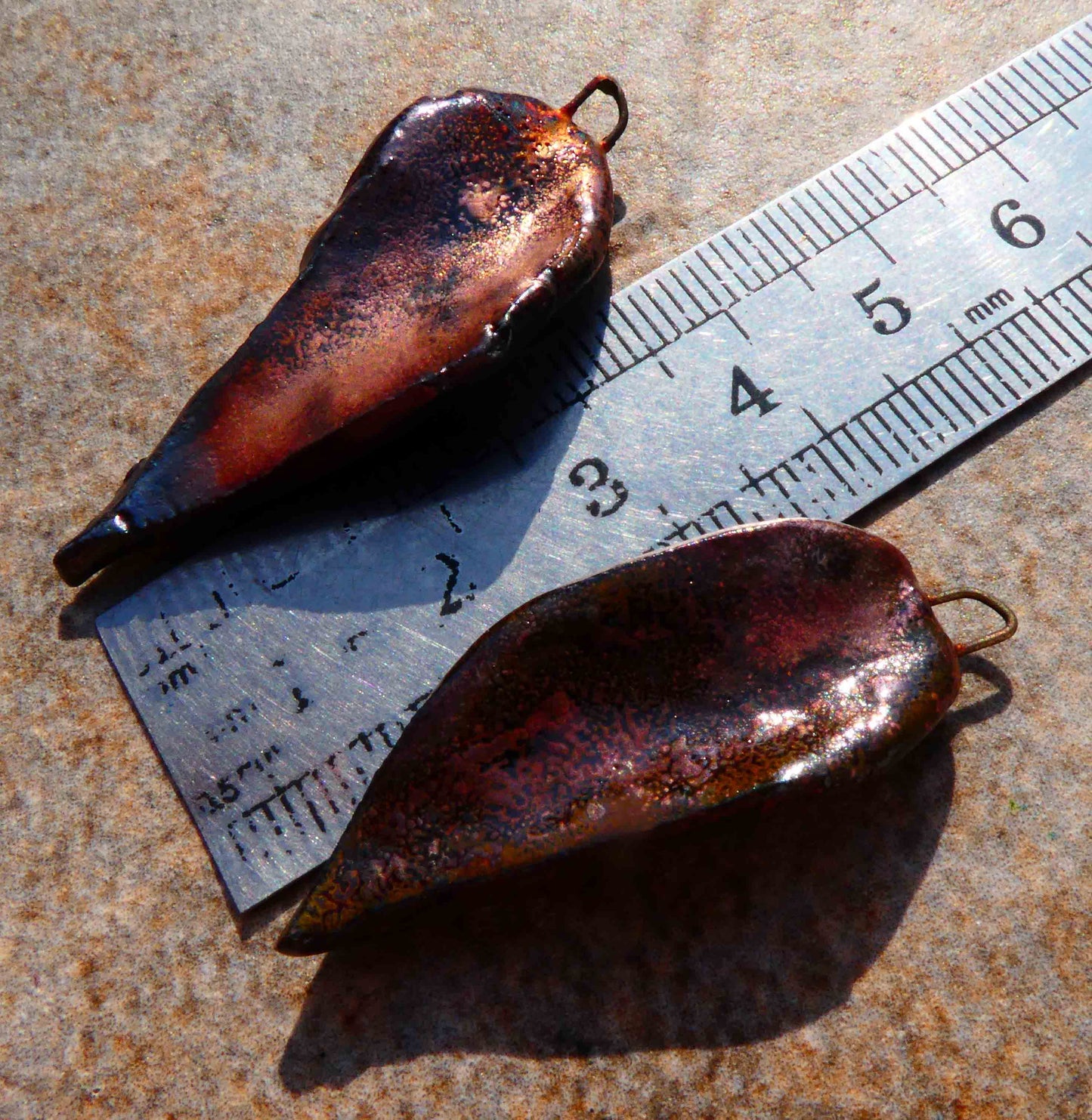 Ceramic Raku Assymetric Angel Wing Earring Charms