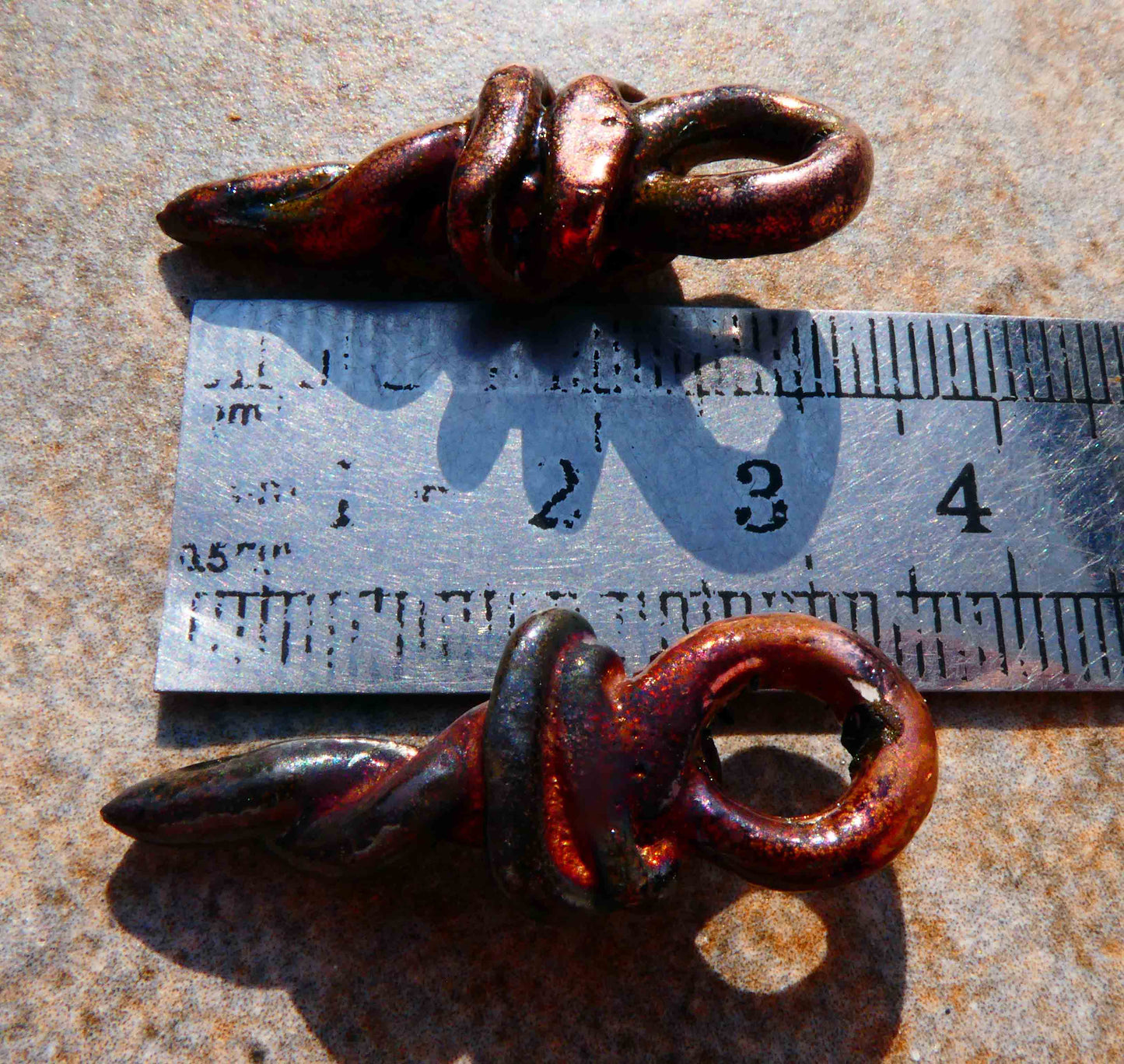 Ceramic Raku Twisted Rivet Earring Charms