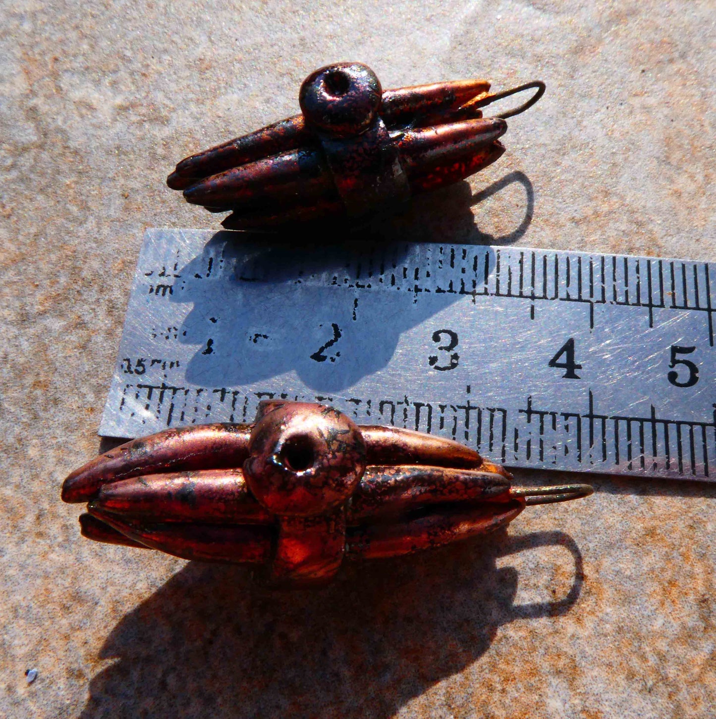 Ceramic Raku  Stick Bundle Earring Charms