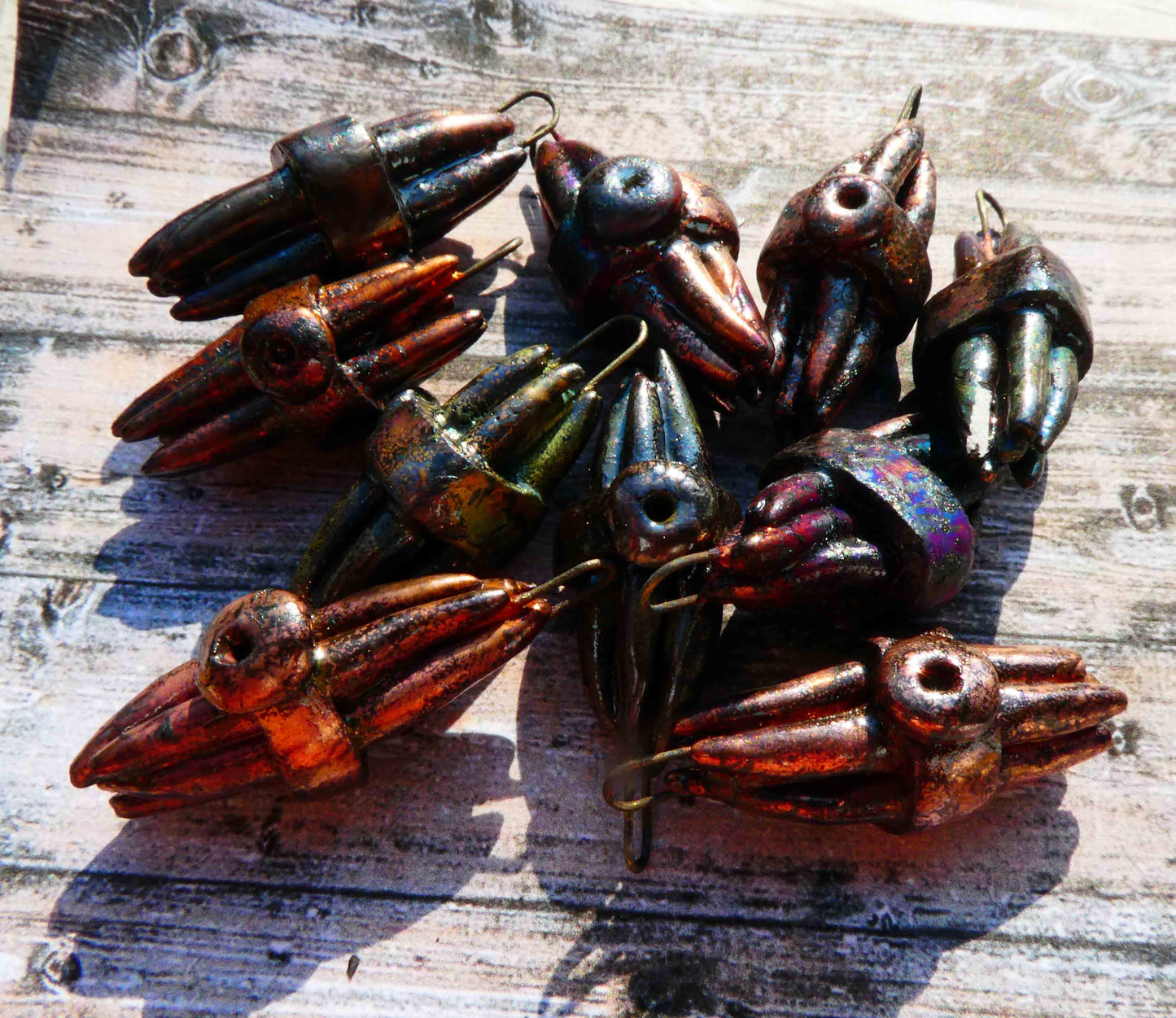 Ceramic Raku  Stick Bundle Earring Charms