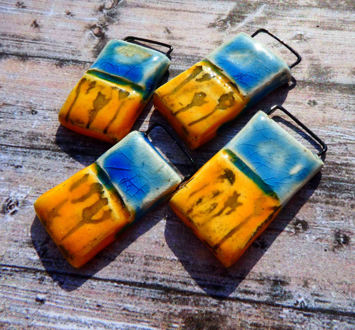 For Ukraine - Skies Over Wheatfield Tablet Earring Charms #4