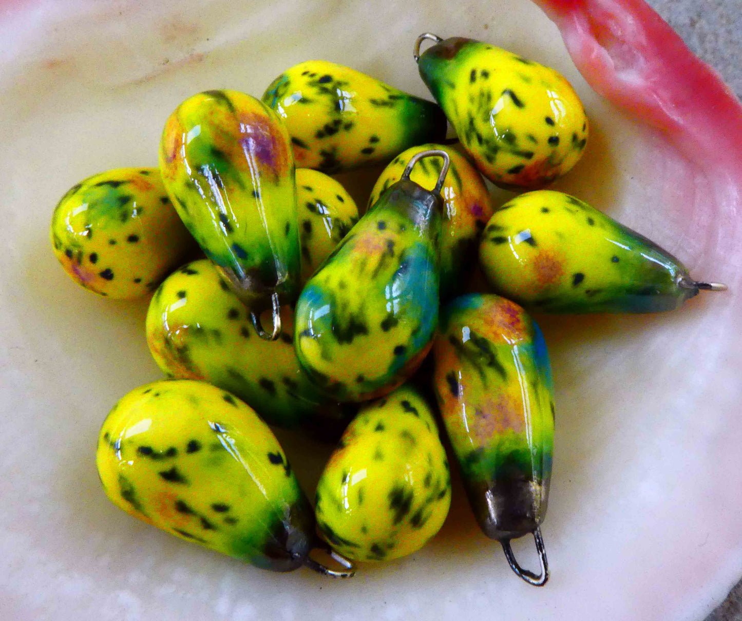 Ceramic Drops Earring Charms -Mardi Gras