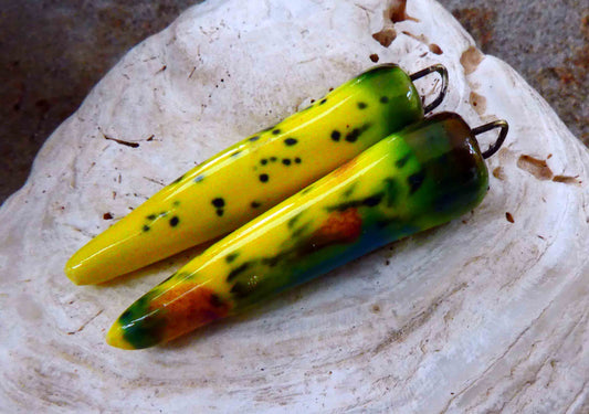 Ceramic Spikes Earring Charms -Mardi Gras