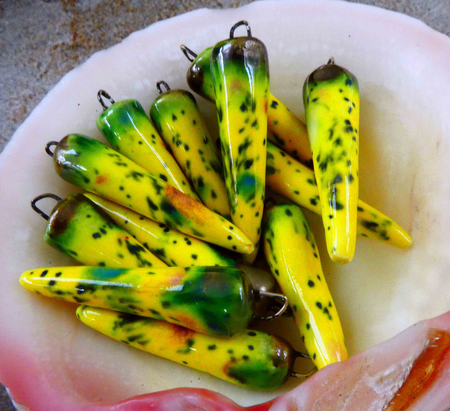 Ceramic Spikes Earring Charms -Mardi Gras