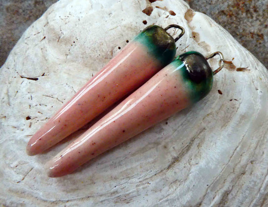 Ceramic Spikes Earring Charms -Morganite