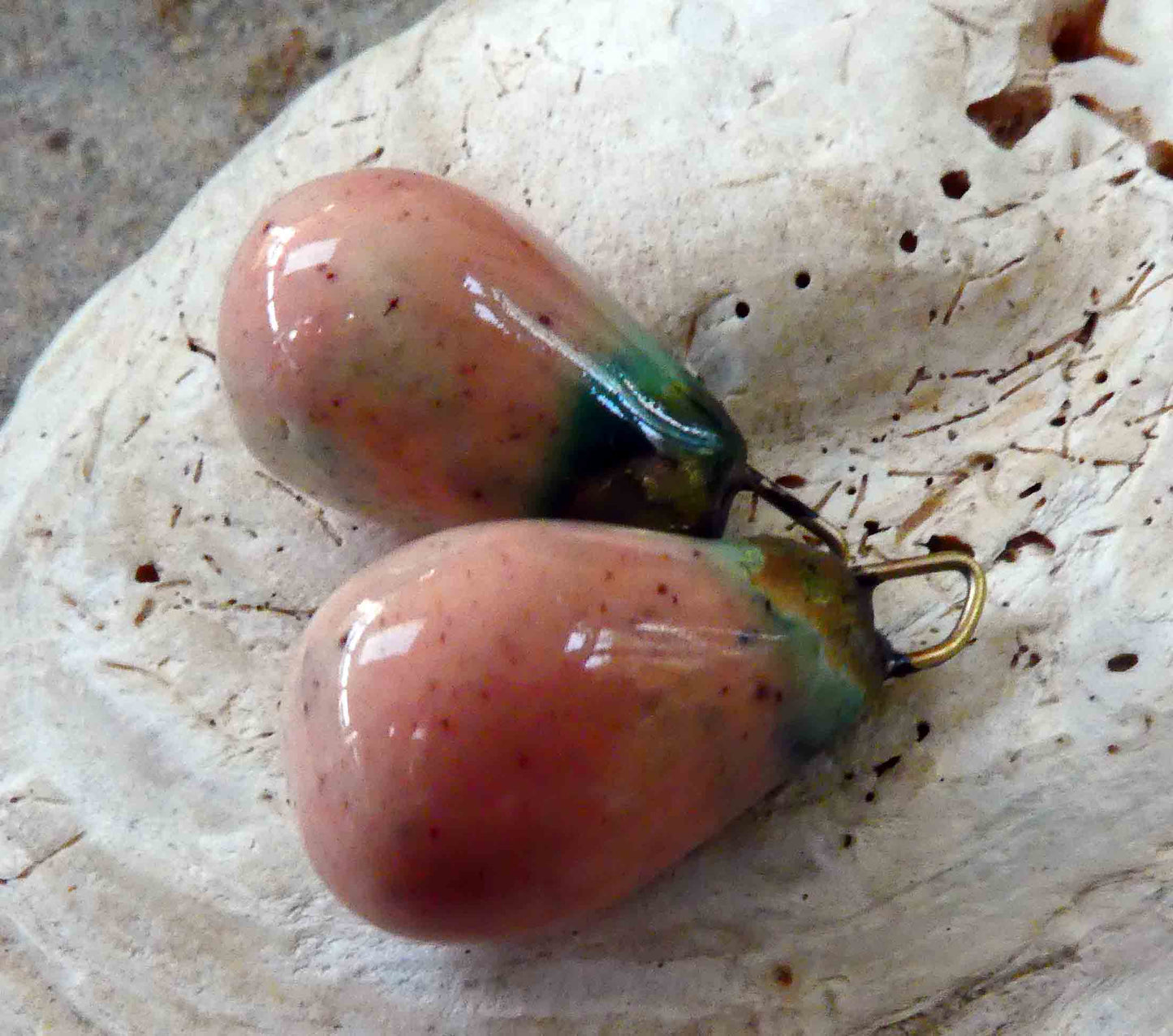 Ceramic Drops Earring Charms -Morganite