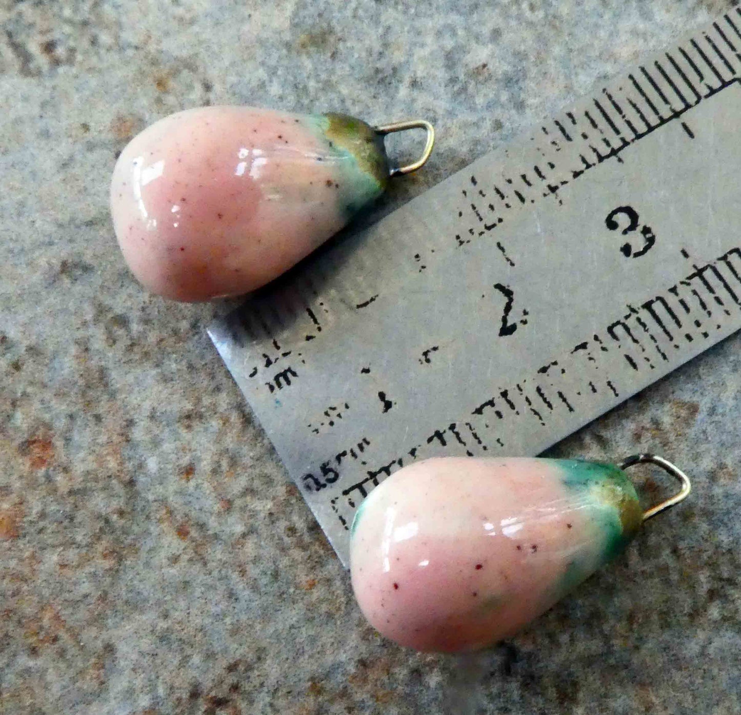 Ceramic Drops Earring Charms -Morganite