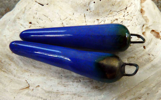 Ceramic Spikes Earring Charms -Deep Water