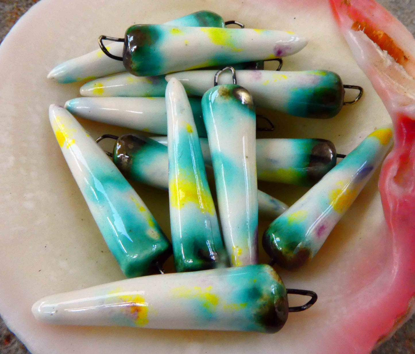 Ceramic Spikes Earring Charms -Jazz Notes